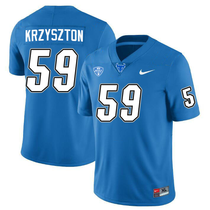 Buffalo Bulls #59 Konrad Krzyszton College Football Jerseys Stitched Sale-Blue
